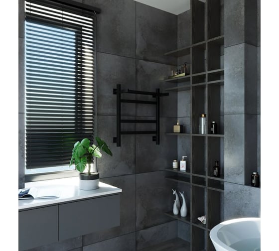 Электрический полотенцесушитель GROTA Tela 530x600 черный Tela 530х600 RAL9005 EL