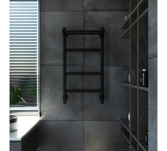 Электрический полотенцесушитель GROTA Tela 430x800 черный Tela 430х800 RAL9005 EL