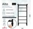 Полотенцесушитель электрический GROTA Alto 430x1000, черный Alto 430х1000 RAL9005 EL 3