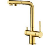 Смеситель для кухни Paulmark SERPENTINE, брашированное золото Se213222-BG