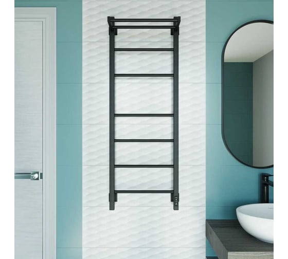 Полотенцесушитель электрический GROTA Alto 430x1200, черный Alto 430х1200 RAL9005 EL
