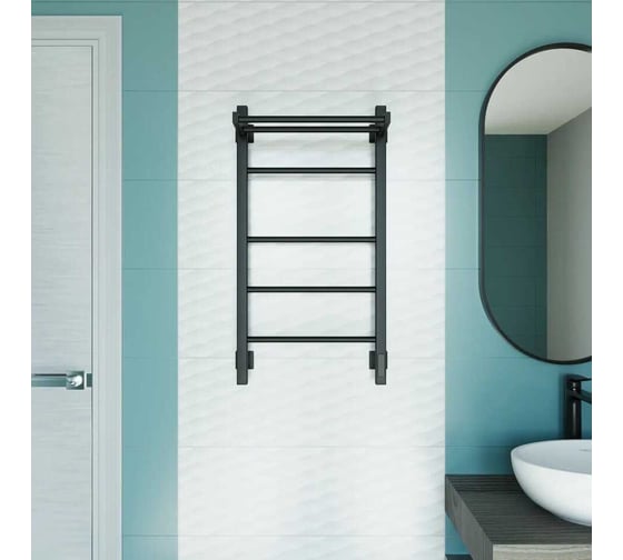 Полотенцесушитель электрический GROTA Alto 430x800, черный Alto 430х800 RAL9005 EL