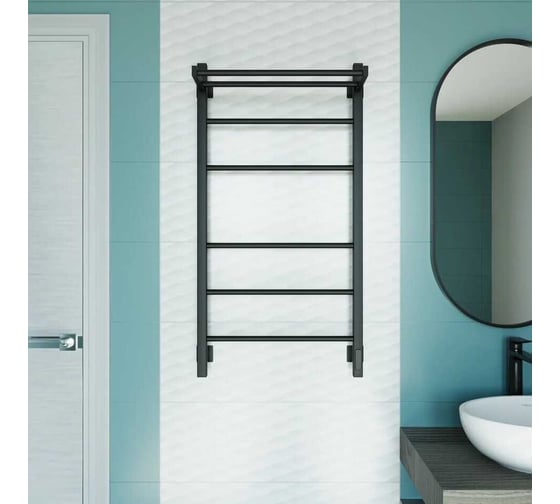 Полотенцесушитель электрический GROTA Alto 530x1200, черный Alto 530х1200 RAL9005 EL
