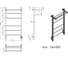 Полотенцесушитель электрический GROTA Alto 530x1200, черный Alto 530х1200 RAL9005 EL 6
