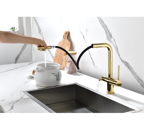 Смеситель для кухни Paulmark SERPENTINE, золото Se213222-G