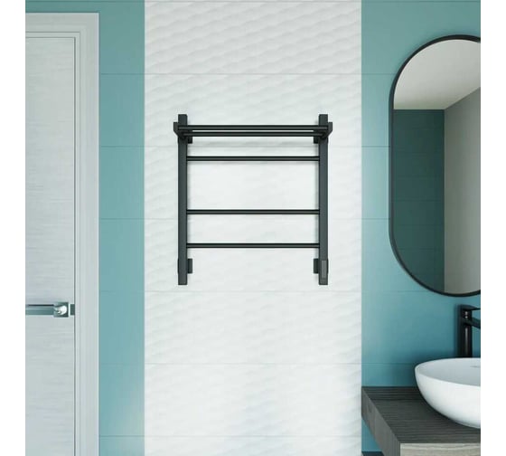 Полотенцесушитель электрический GROTA Alto 530x600, черный Alto 530х600 RAL9005 EL