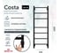 Полотенцесушитель электрический GROTA Costa 430x1200, черный Costa 430х1200 RAL9005 EL 7