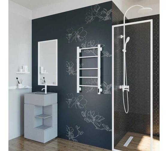 Полотенцесушитель электрический GROTA Costa 430x800, белый Costa 430х800 RAL9016 EL