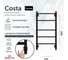 Полотенцесушитель электрический GROTA Costa 430x800, черный Costa 430х800 RAL9005 EL 7