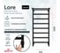 Полотенцесушитель электрический GROTA Lore 530x1200, черный Lore 530х1200 RAL9005 EL 7