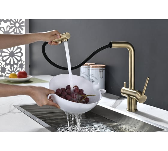 Смеситель для кухни Paulmark SERPENTINE, бронза Se213222-BR