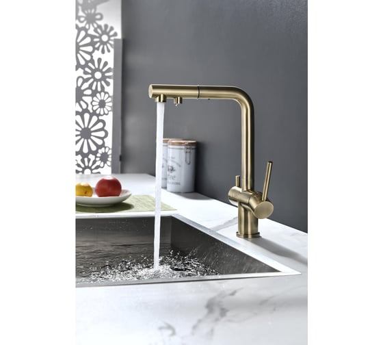 Смеситель для кухни Paulmark SERPENTINE, бронза Se213222-BR