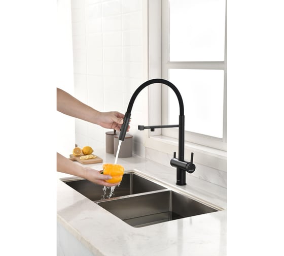 Смеситель для кухни Paulmark Gravity, антрацит, Starke- Gr213888-AN