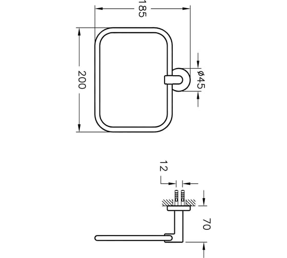 Держатель полотенец VitrA MinimAx кольцо, хром A44783
