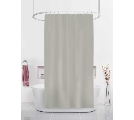 Штора для ванн Dasch PEVA GX005-G,180х200, серый 13668