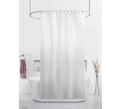 Штора для ванн Dasch PEVA GX008-5,180х200, Квадро, белая 13679