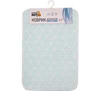 Коврик для ванной Рыжий кот с принтом Blue 40x60 см., цвет - бирюзовый 102530