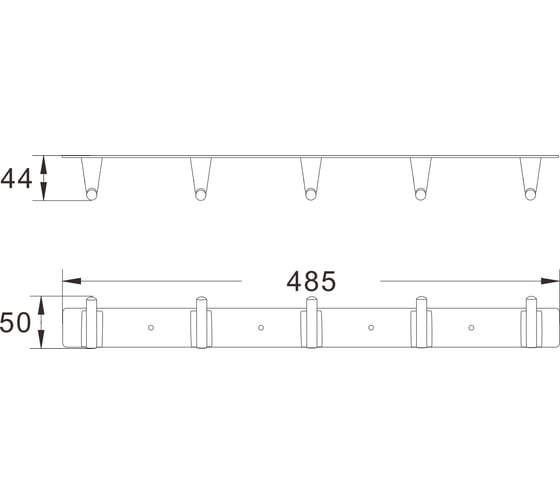 Планка с 5 крючками Shevanik SG5751T