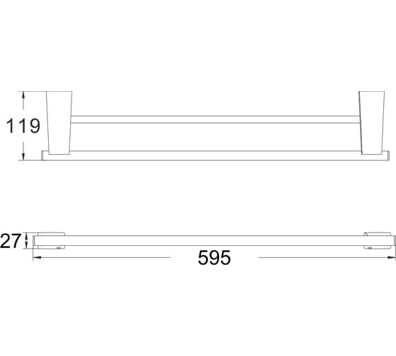 Полотенцедержатель Shevanik трубчатый двойной SG5727C