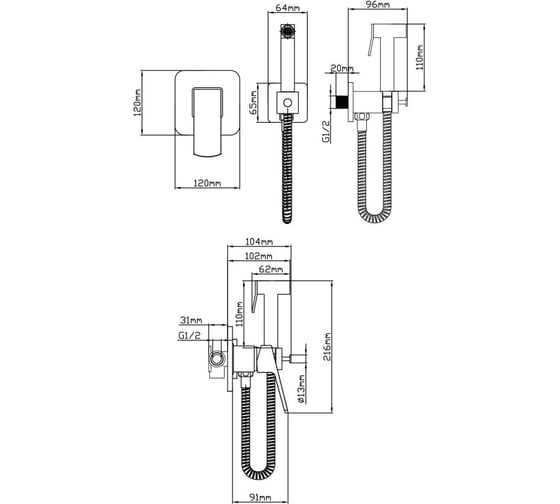 Смеситель для биде AV Engineering (Lt) D35, серия NEO AVNEO2-A170-147