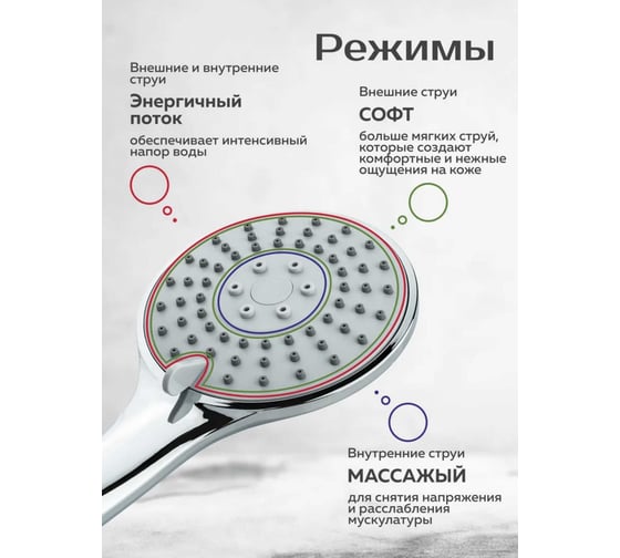 Душевая лейка Santera 3 режима ST6366C