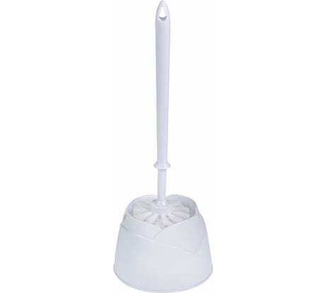 Ерш для унитаза OfficeClean с подставкой, пластик, белый 303066