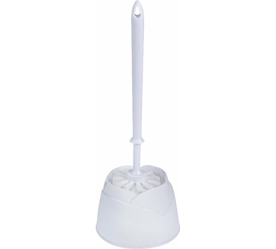 Ерш для унитаза OfficeClean с подставкой, пластик, белый 303066