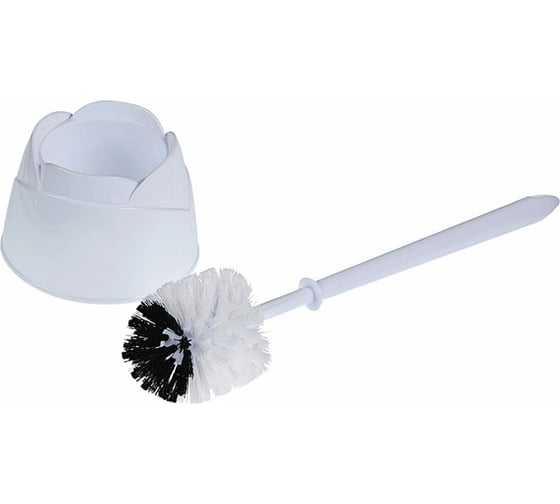 Ерш для унитаза OfficeClean с подставкой, пластик, белый 303066