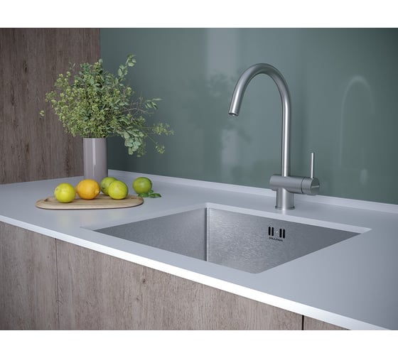 Смеситель для кухни Paulmark Bend нержавеющая сталь Be212066-SS