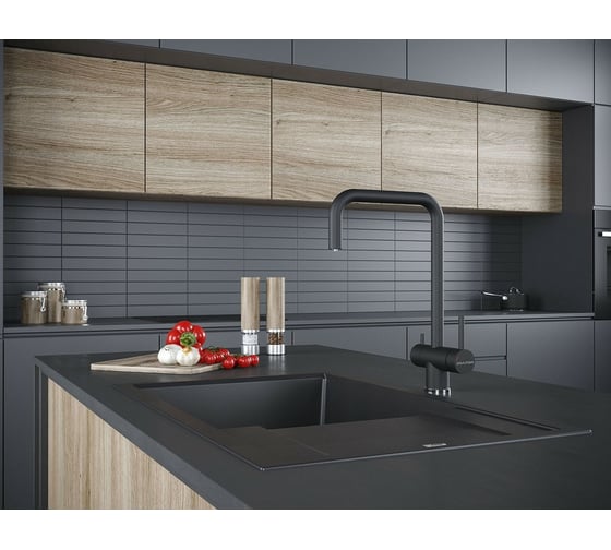 Смеситель для кухни под фильтр Paulmark Wetter антрацит We213030-401