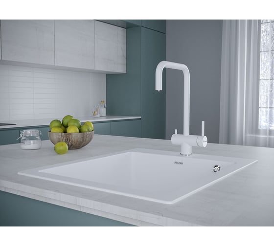 Смеситель для кухни под фильтр Paulmark Wetter We213030-431, белый матовый