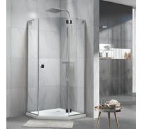 Душевая кабина Koller Pool NEON пентагональная Chrome/black 900x900x1950 мм, стекло 8 мм прозрачное N90PСB