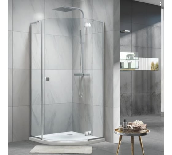 Душевая кабина Koller Pool NEON полукруглая Chrome 900x900x1950 мм, стекло 8 мм прозрачное N90RС