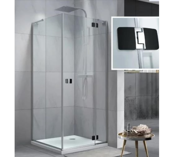 Душевая кабина Koller Pool N90KCB NEON квадратная Chrome/black 900x900x1950 мм, стекло 8 мм прозрачное