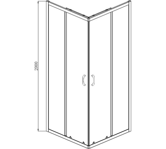 Душевое ограждение Azario MILTON 100x100x200, без поддона AZ-ND1142 1000 Black 64421