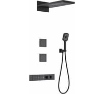 Встраиваемая душевая система с термостатом Wonzon & Woghand Черный матовый WW-D4538-A-MB