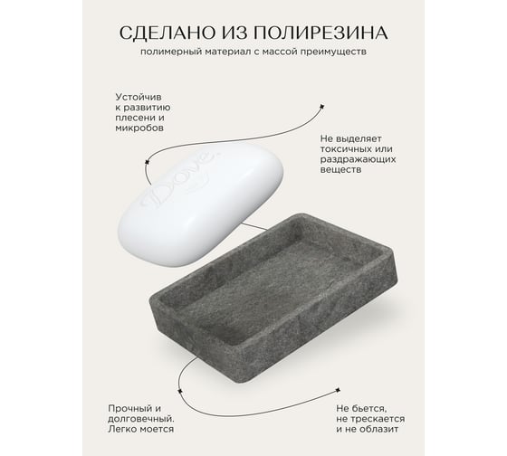 Настольная мыльница FORA STONE BLACK FOR-STN36BL