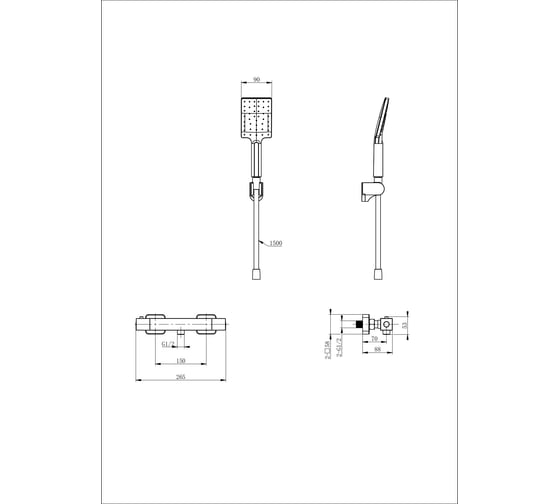 Смеситель для душа с термостатом Wonzon & Woghand STAY 3, хром WW-B2062-A-CR