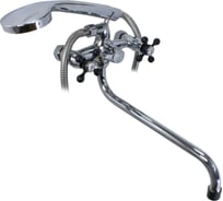 Смеситель для ванны DORON DВ 1314B-30S, 1/2 керамика, черный, излив 300 мм, лейка 1 режим 012007