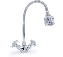 Смеситель для кухни DORON DС 1809-N, 1/2 керамика, хром, излив гибкий гофрированный, п/г 003372