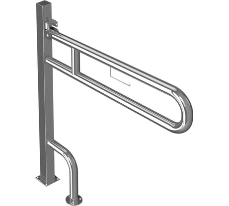 Поручень опорный для санузла PALITRA TECHNOLOGY, откидной, с фиксатором, с бумагодержателем 86019-2-N