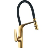 Смеситель для кухни OUTE с гибким черным силиконовым изливом, латунь, золотой T11013BJ