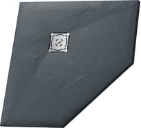 Душевой поддон RGW 90*90*2,5 ST/T*-0099G Графит/Трапеция O 90 мм Каменный 16155099-02