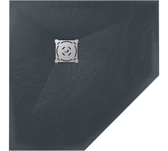 Душевой поддон RGW 90*90*2,5 ST/T*-0099G Графит/Трапеция O 90 мм Каменный 16155099-02