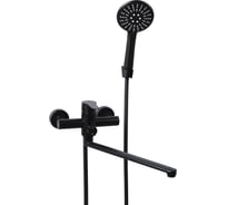 Смеситель для ванны одноручковый AQUEDUC 345722 длинный излив 35 см нержав. сталь черный /10 ЭК000145722