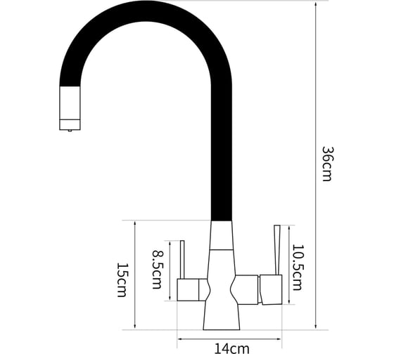 Смеситель для кухни с подключением к фильтру SHIMIZU Lux Water Filter Black-s smz1006572