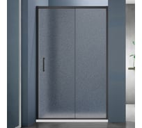 Душевое ограждение SANTREK AQUA Lea- DF-1100-G-Matt Black 1100х1850 прямое стекло Грейп 5мм, профиль чёрный 332291