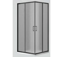 Душевое ограждение SANTREK AQUA Lea-CR-900-G-Matt Black 900х900х1850 Г-обр. стекло Грейп 5мм, профиль Чёрный 332303