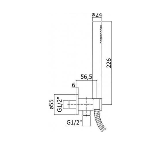 Набор с ручным душем+водорозетка Paffoni MASTER steel looking ZDUP094ST 00228199