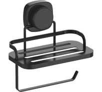 Держатель для туалетной бумаги Zalger c полкой, на вакуум.присоске, сталь, AK102